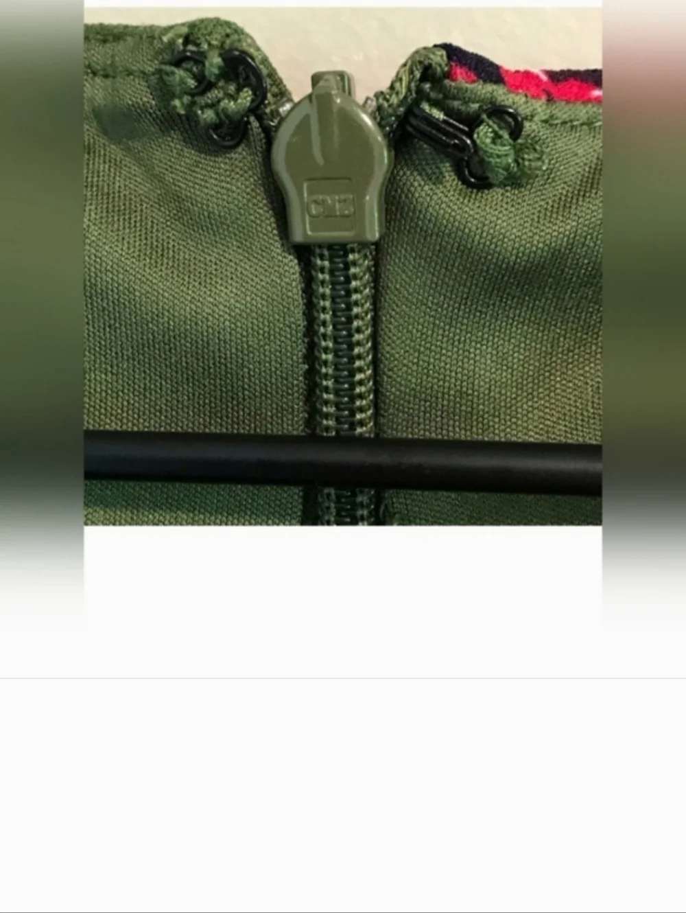 Guess Olive Green Floral Midi Dress with Black Trim - Picture 12 of 13